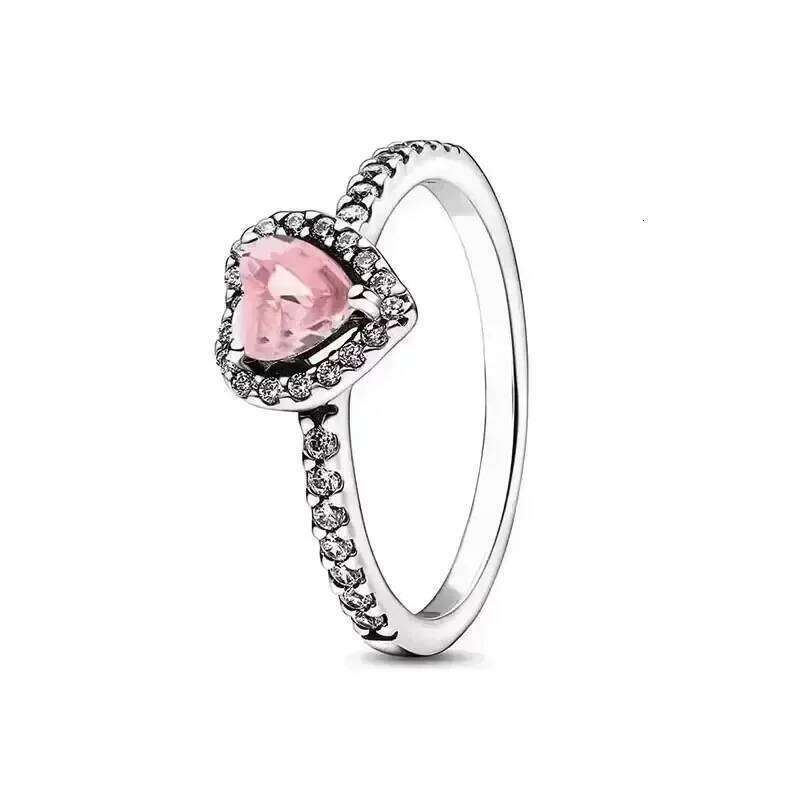 Hot selling 925 sterling silver crystal heart-shaped ring, luxurious, sparkling, multi-color, charming jewelry, holiday gift H260312