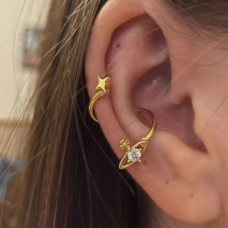 1 Pcs Gold Color SShaped Horseshoe Earring l 316L Stainless Steel Ear Bone Nail Hypoallergenic Piercing Jewelry 260309