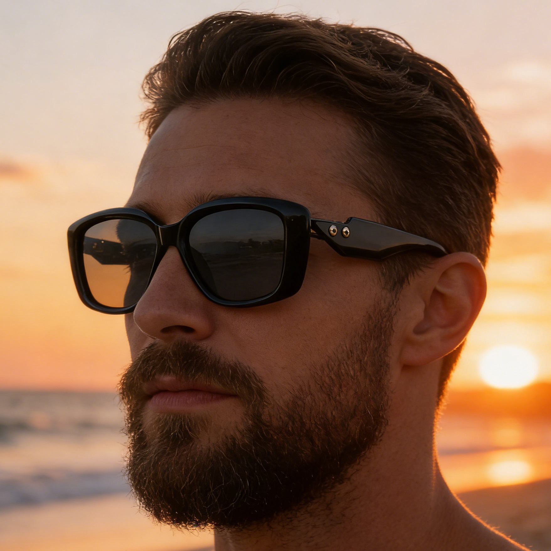 2026 New Fashion Square Frame Polarized Retro Outdoor Trendy Sun Protection Sunglasses for Men,