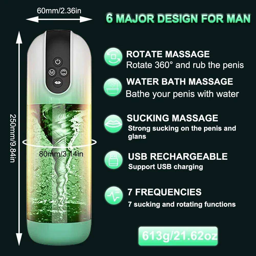 Electric Automatic Telescoping Male Masturbator Cup Sucking Rotation Blowjob Machine Penis Vagina Vibrating Massager Sex Toy Z260312