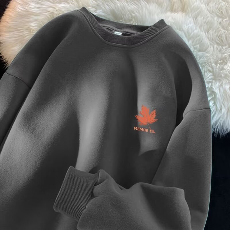 -style Round-neck Hong Kong-style Sweatshirt For Men And Women Plus Size Autumn/winter Designer Hoodie New Model Loose-fitting Heavyweight Solid Color