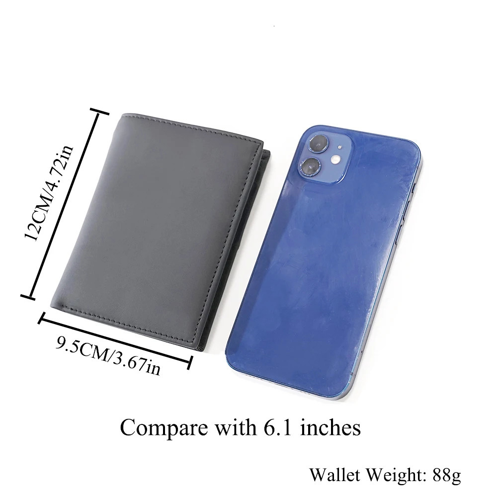 men wallet Genuine Leather Wallets For Men zipper Purse Vertical Business Wallets RFID anti-theft Credit Card Holder Money Bag 260304