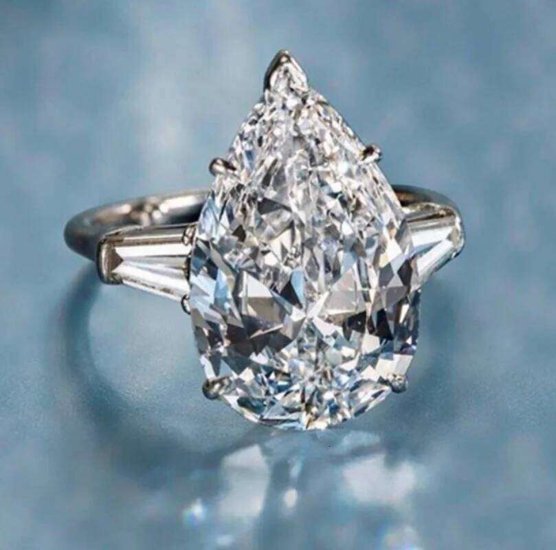 solitaire ring 4ct Lab Diamond Ring 925 sterling silver Promise Engagement Wedding band rings for women men Fine Party Jewelry H260312