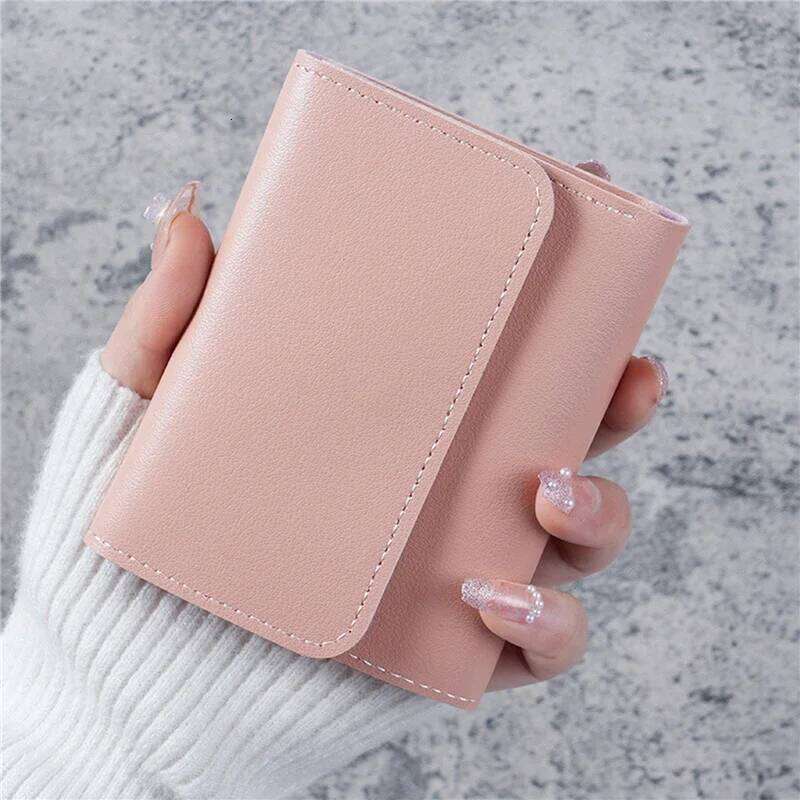 New Cute Wallets Small Hasp Girl Credit Card Holder PU Leather Coin Purse Female Wallet Short Purses for Women