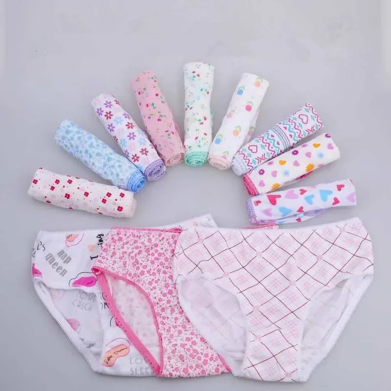 12pcs Lot Baby Girls Briefs Cartoon Underwears Children Panties Short Underpants For 112 Years 260311