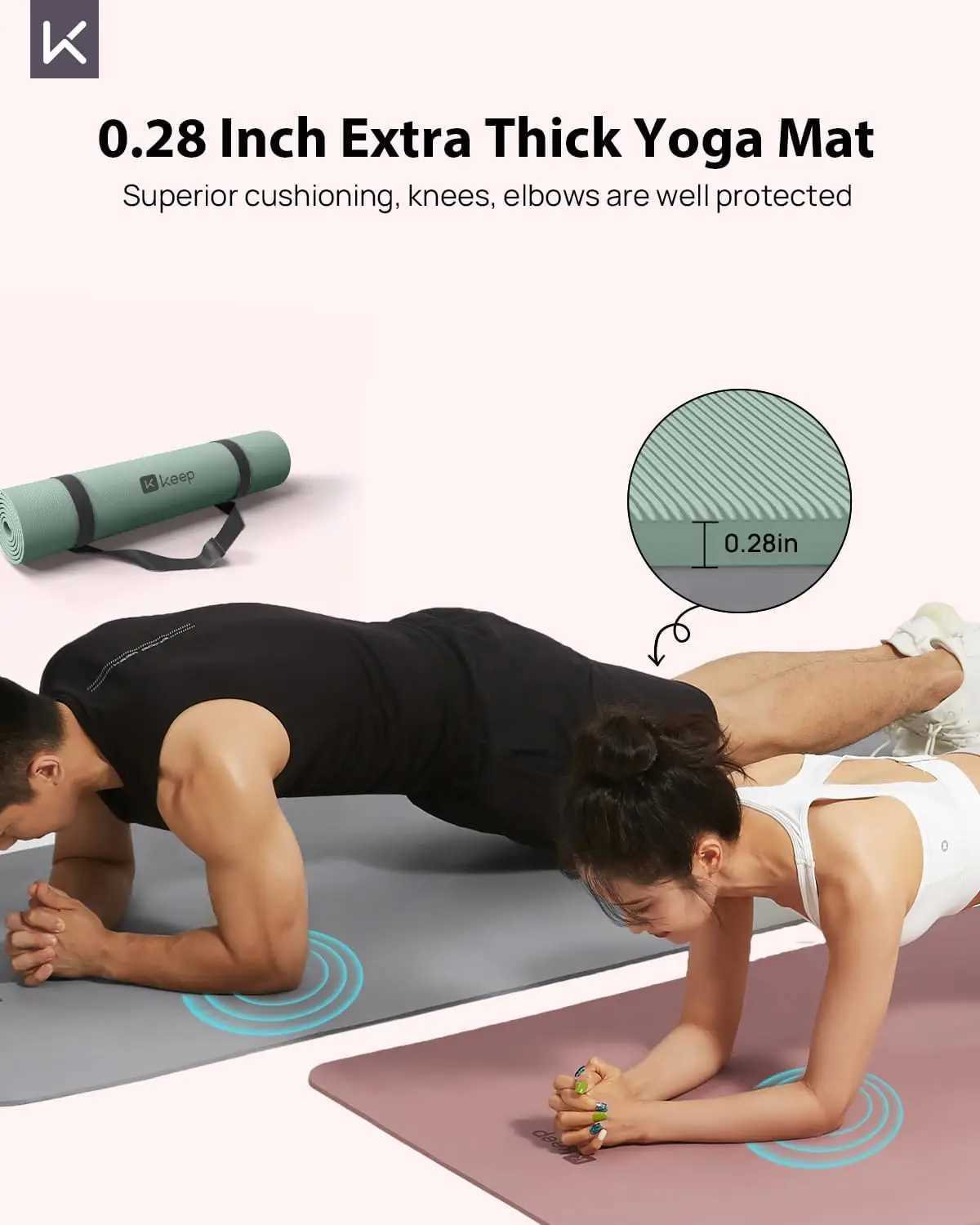 Extra Wide 32 Yoga Mat 7mm Thick Non-Slip Eco-Friendly for Pilates and Fitness M260312