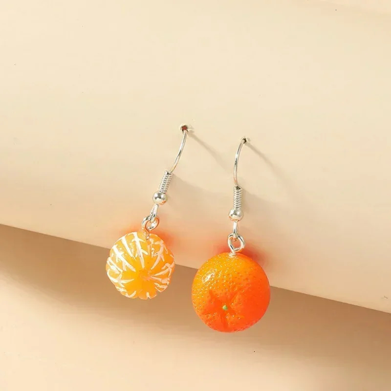 Acrylic Fruit Drop Dangle Earrings for Teenagers Funny Orange Ear Rings Jewelry Gift Women 260309