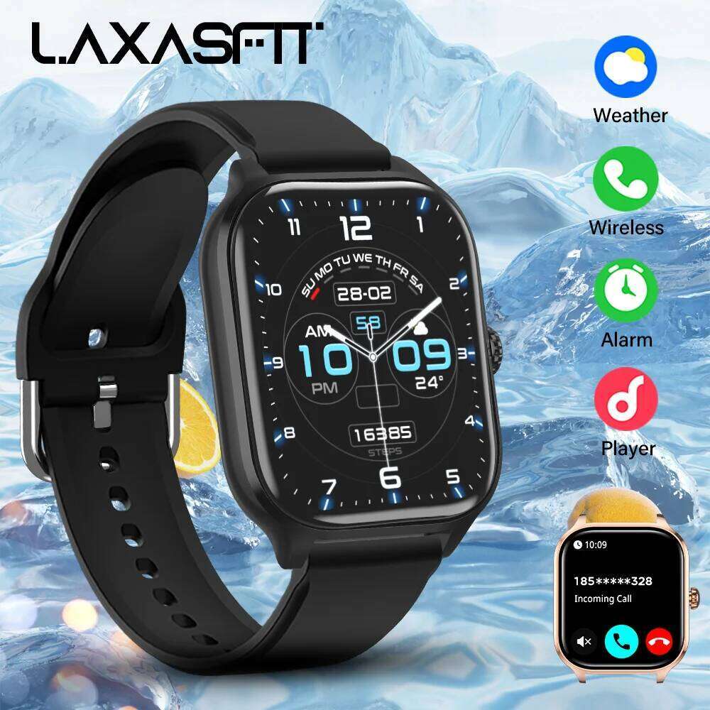 2025 New Smart H9 Plus Bluetooth Calling Health Monitoring Voice Assistant IP68 Waterproof Men Women Sports Watch
