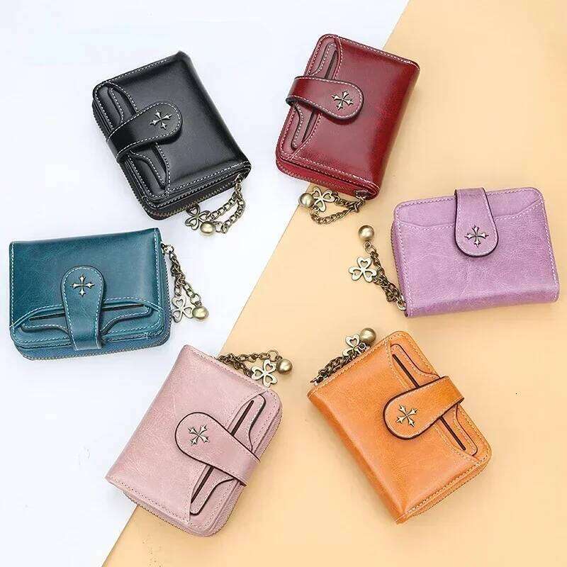 Wallets and Purses PU Leather Money Bag Female Short Hasp Purse Small Coin Card Holders Blue Red Clutch New Women Wallet