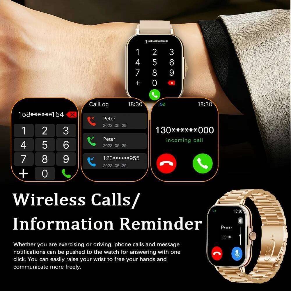 LAXASFIT New Smart Voice Assistant Fitness Band with Call/Text Alerts Multiple Exercise Modes Smartwatch Weather