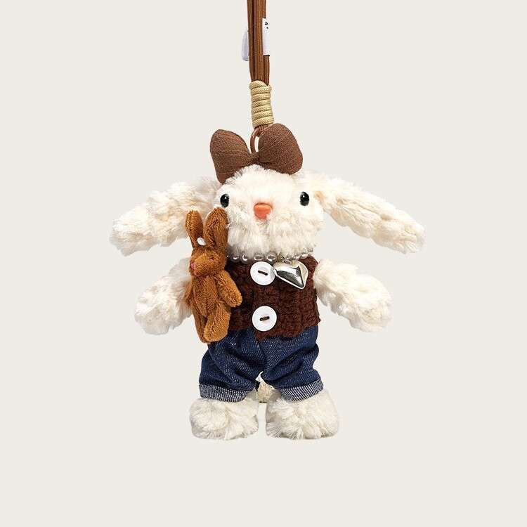 Dopamine Bunny Toy Bag Pendant Cute Birthday Gift for Best Friends Plush Cartoon Doll
