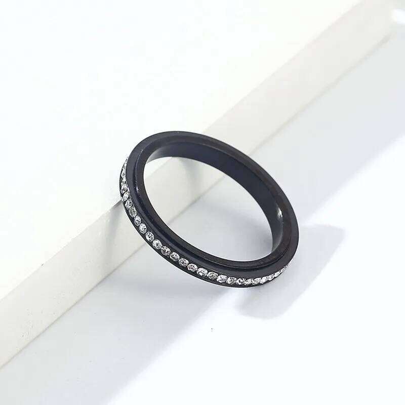 3mm Thin Stainless Steel Stackable CZ Eternity Spinner Ring Wedding Band for Women Men Size 5-12 H260312