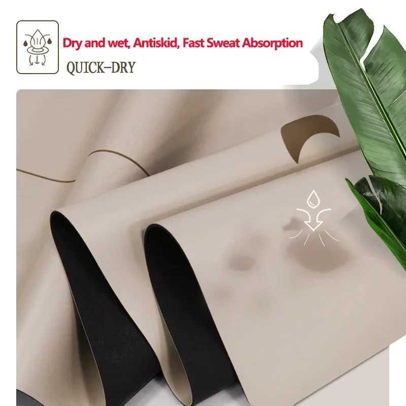 183cm Natural Rubber PU Yoga Mat Thickened Widened Shock-absorbing Non-slip Sweat-absorbent Sun-moon Fitness Meditation Mat M260312