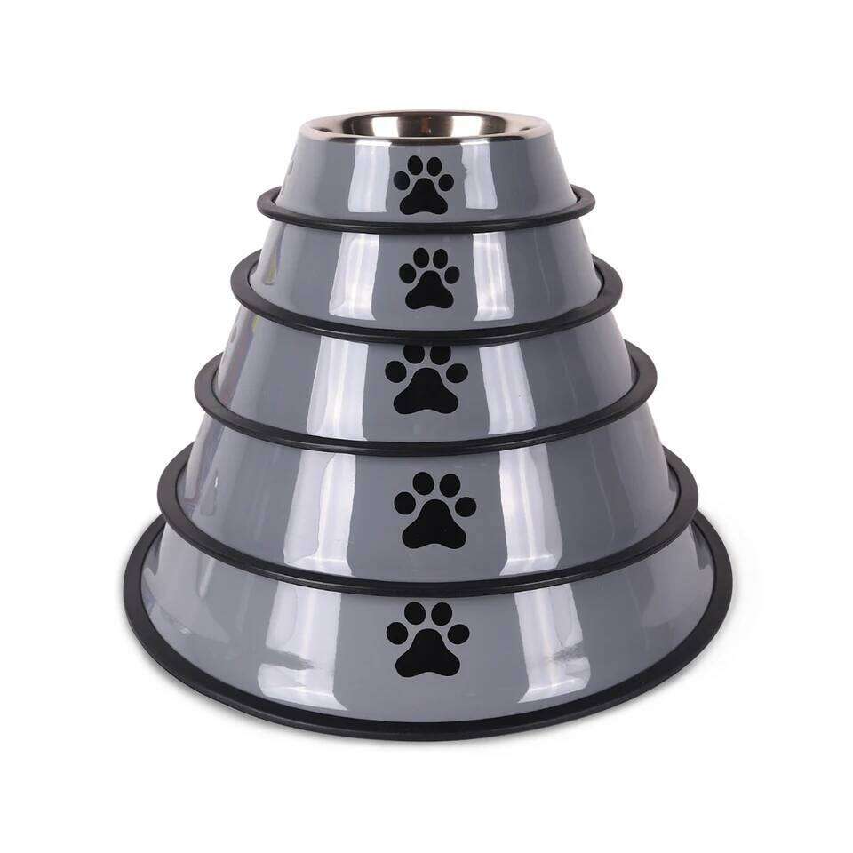 Stainless Steel Cat Dog Multi-Specification Anti-fall Food Bowl Feeding Pet Supplies 16 To 22 Cm 26Y0312