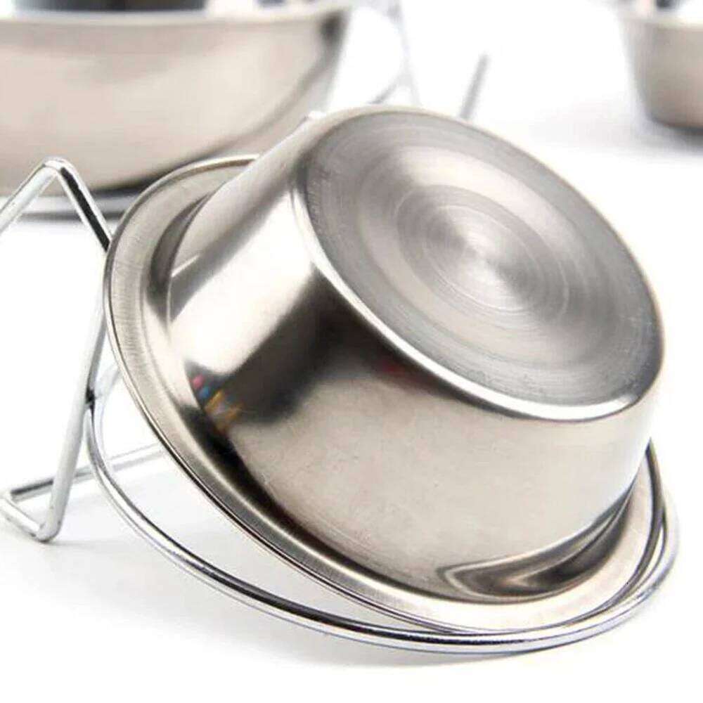 Stainless Steel Pet Hanging Bowl Feeding Dog Puppy Cat Bird Parrot Food Water Cage Cup Holder with Hook Feed Products 26Y0312