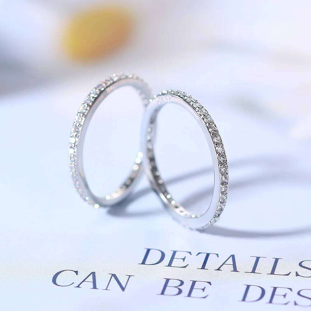 Delicate Thin Microscope Finger Dainty Rings For Women Female Promise Engagement Women's Ring Silver Color Zircon Jewelry R638 H260312