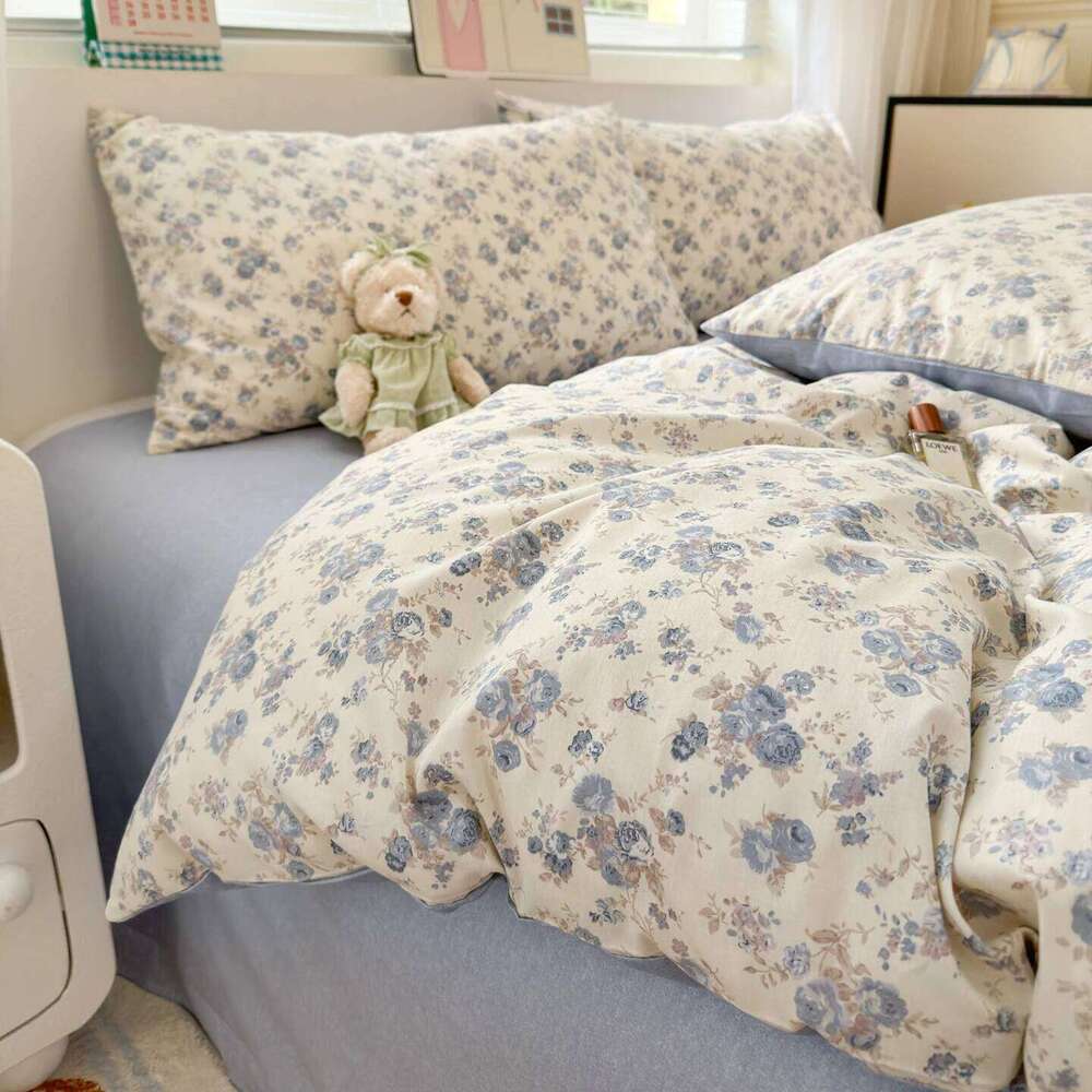 100% Cotton Bedding Set - 1 + 2 Pillowcases, Ultra Soft Breathable Duvet Cover Set, Machine Washable No Fading H260312