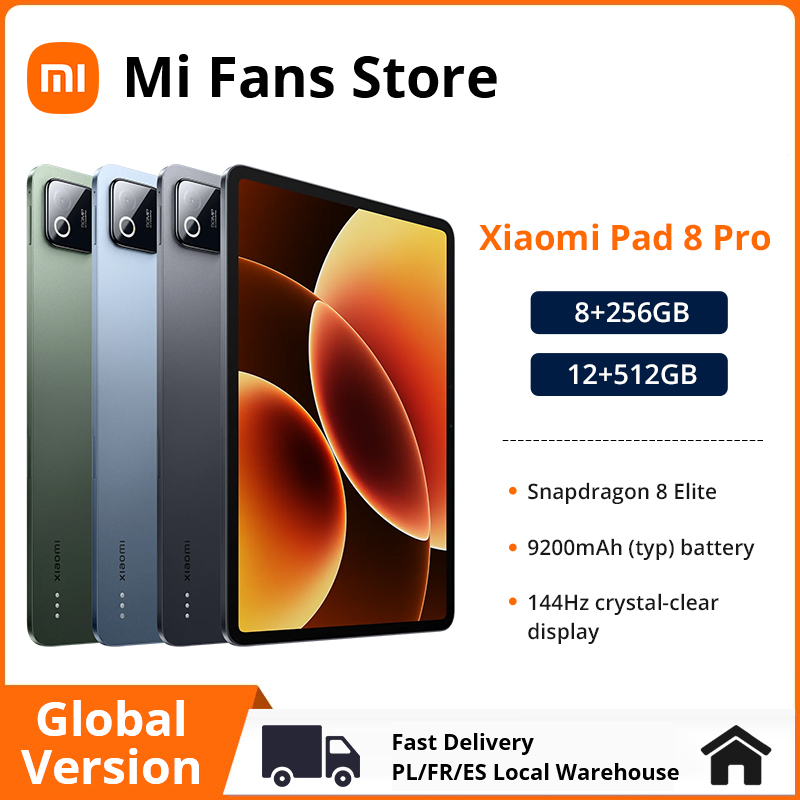 Xiaomi Pad 8 Pro Global Version 11.2inch 3.2K 144Hz display 8-core Snapdragon 8 Elite 9200mAh 50MP Rear Camera Mi Tablet