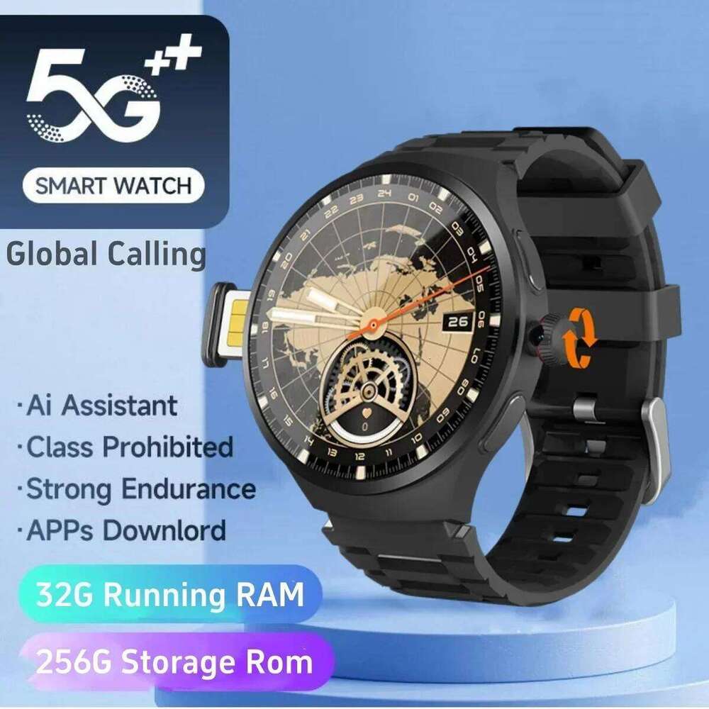 VP50 1.75" AMOLED Smartwatch with 180° Pull-Out Camera, 5G Connectivity, 1500mAh Battery, GPS, Heart Rate Monitor