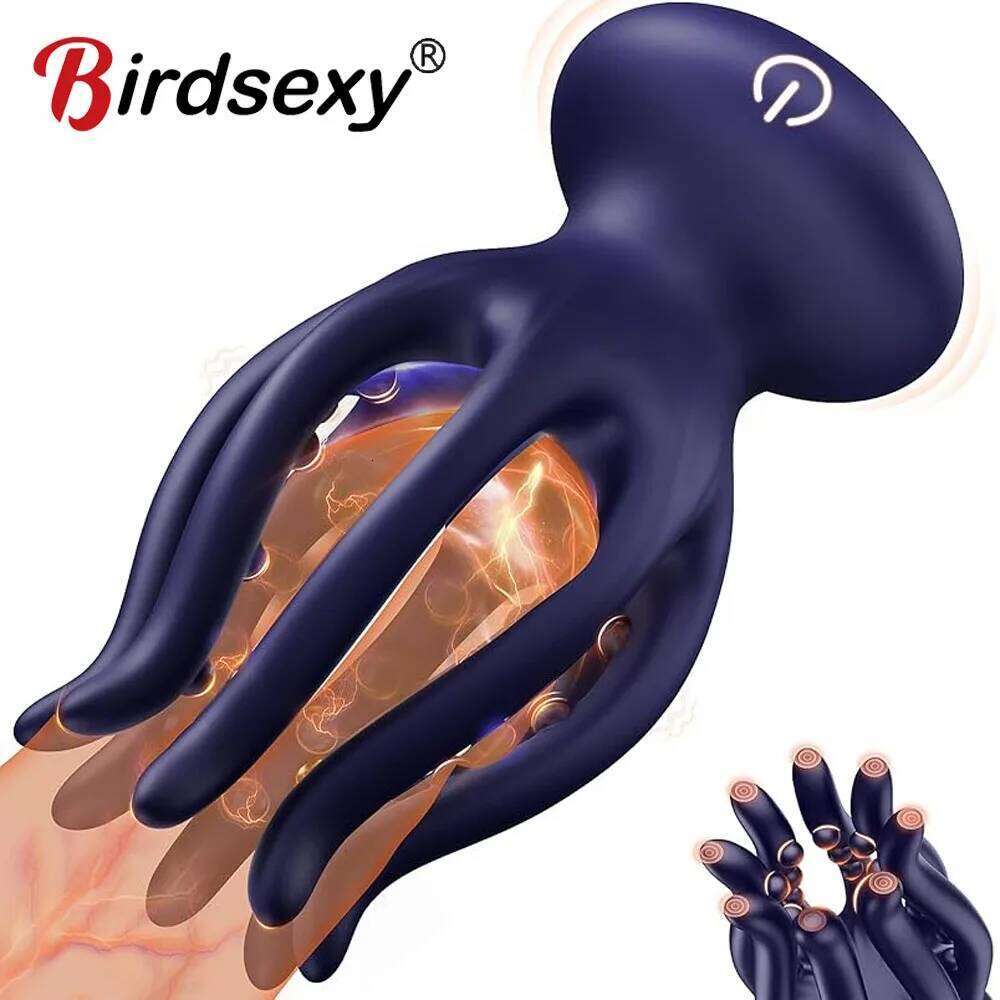 Male Masturbator Vibrator Penis Glan Testicle Massage Trainer Delay Ejaculation Silicone Sex Toys Adult Goods for Men Z260312