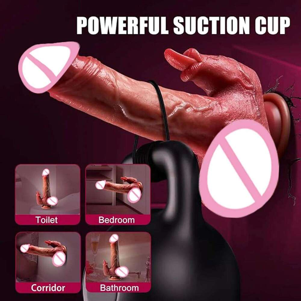 4 in 1 Thrusting Dildo Vibrator Remote Control Heating Tongue Licking Clitoris G-Spot Dick Toys Vagina Adult Female Sex shop Z260311