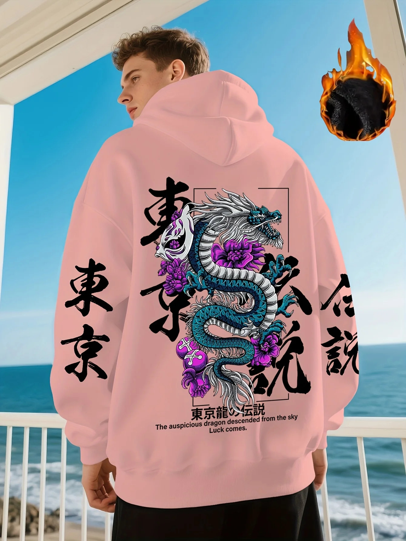 Japan Dragon Pattern Chinese-style Men Women Pullover Hoodie Sweatshirt Harajuku Y2K Sports Casual Loose Fall-winter Adult Top 260311