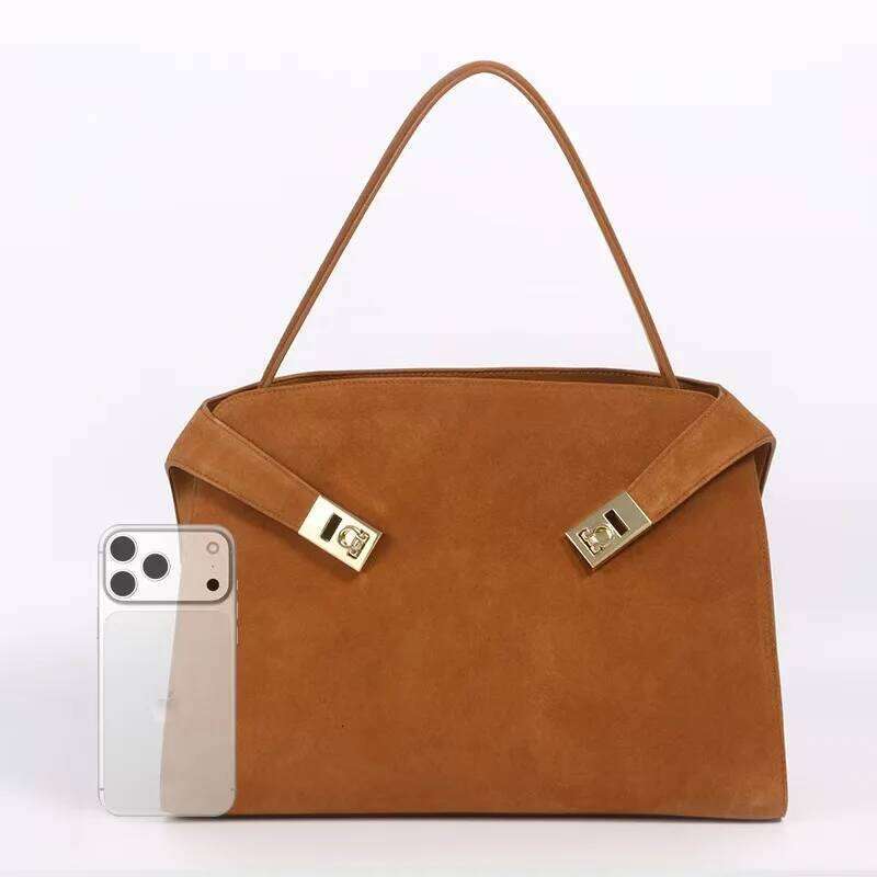 Niche Light Luxury High-End Leather Large-Capacity First-Layer Cowhide Women's Handbag Tote Bag Commuter Leisure Versatile