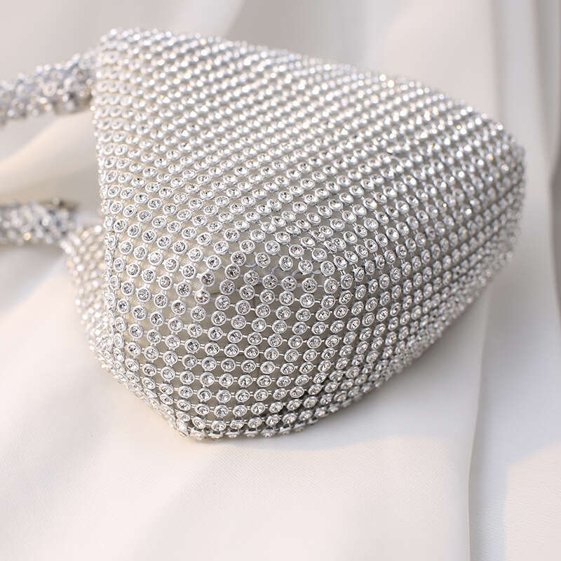 Factory Direct Sale Cross-border Pure Handmade Rhinestone Landmine Evening Handheld Banquet Bag Women's Handbag Small