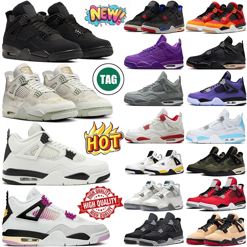 with box 4 4s Basketball Shoes Black Cat 2025 Somos Eternos Nigel Sylvester L Sierra Red Cave Stone Flight Club Undefeated Womens Mens Trainers Outdoor