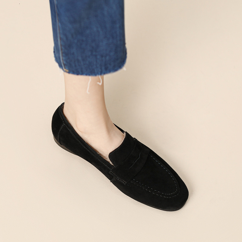 Shoes for Women 2026 Summer Brown Casual Flats Ladies Shoe Fashion Suede Loafers Soft Sole Non-Slip Feminino Zapatos Mujer ddmythur