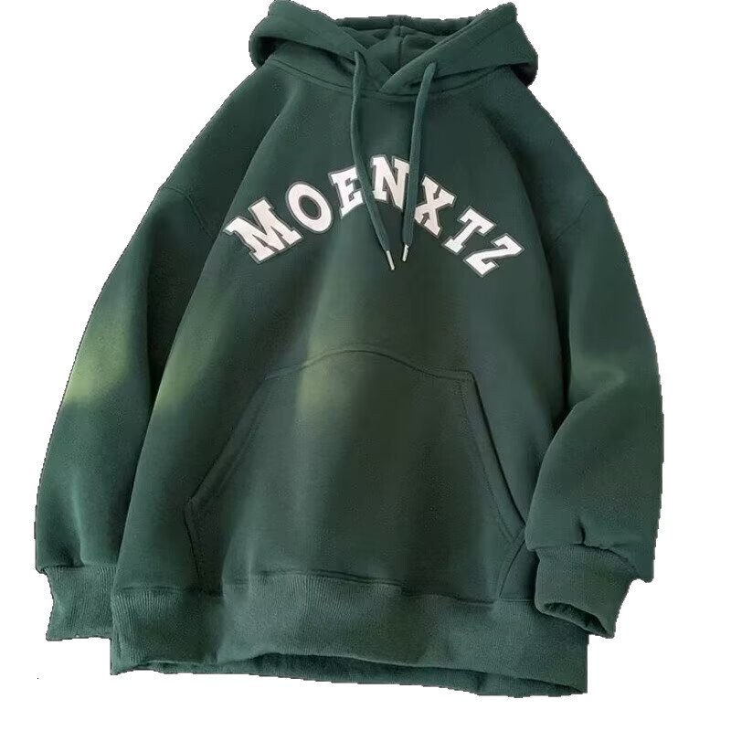 New Fleece-lined Sweatshirt For Men Thickened Hoodie Autumn And Winter Trendy Loose Designer Hoodie Youth Pullover Hooded Jacket