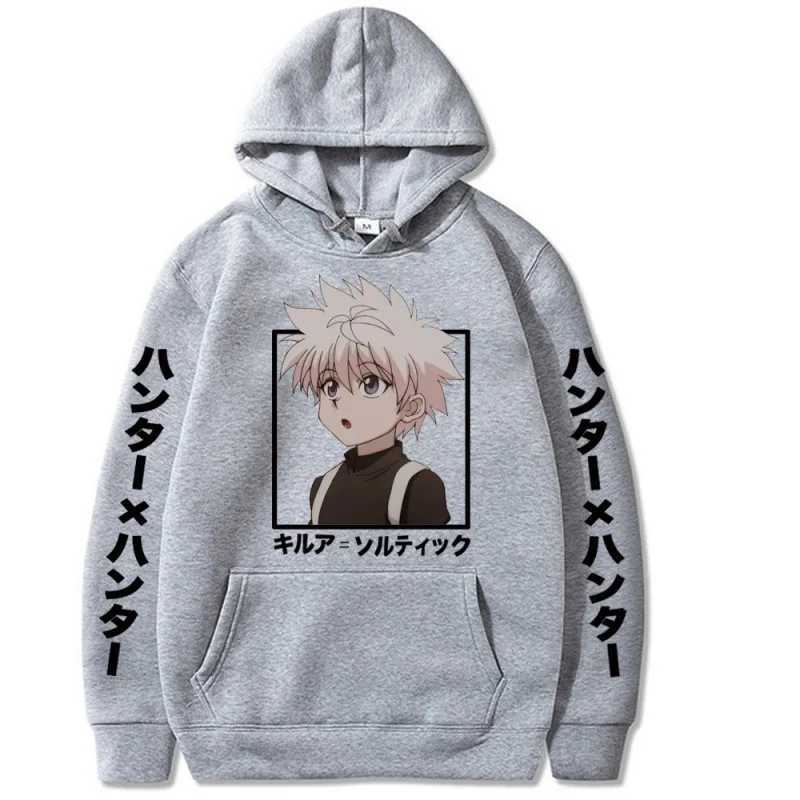 New Hoodies Killua Zoldyck Print Fashion Sweatshirt Hip Hop Casual Unisex Autumn Winter Fleece Streetwear Tops Male Sudaderas M260312