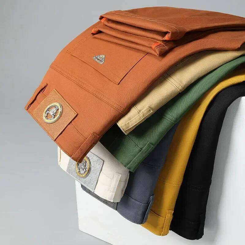 Seven-Color Stretch Jean Trendy Wild Simple 97% Cotton High-End Slim-Fitting Small Straight Casual Men's Clothing Trousers 26Y0312