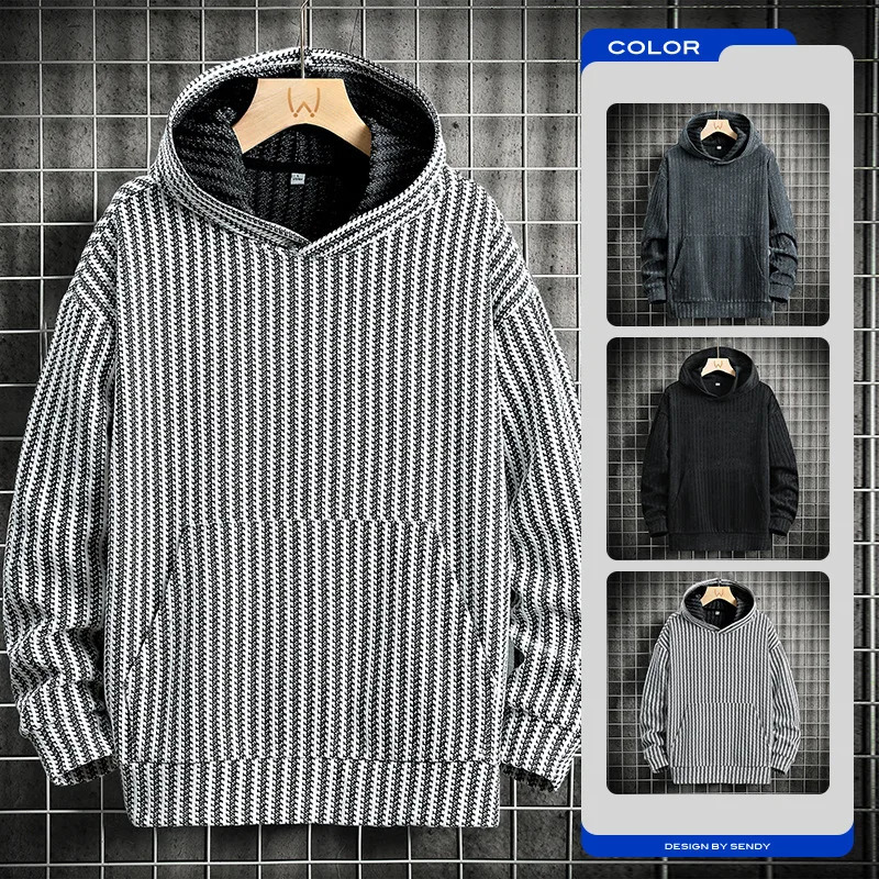 Mens hooded sweatshirt a trendy and fashionable urban loose pullover for autumn and winter 260311