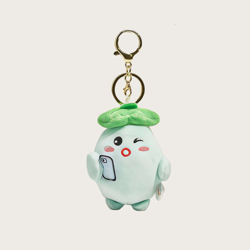 Original plush toy keychain pendant backpacks, cute little accessory for couples using mobile phones, eggplant doll bag charm