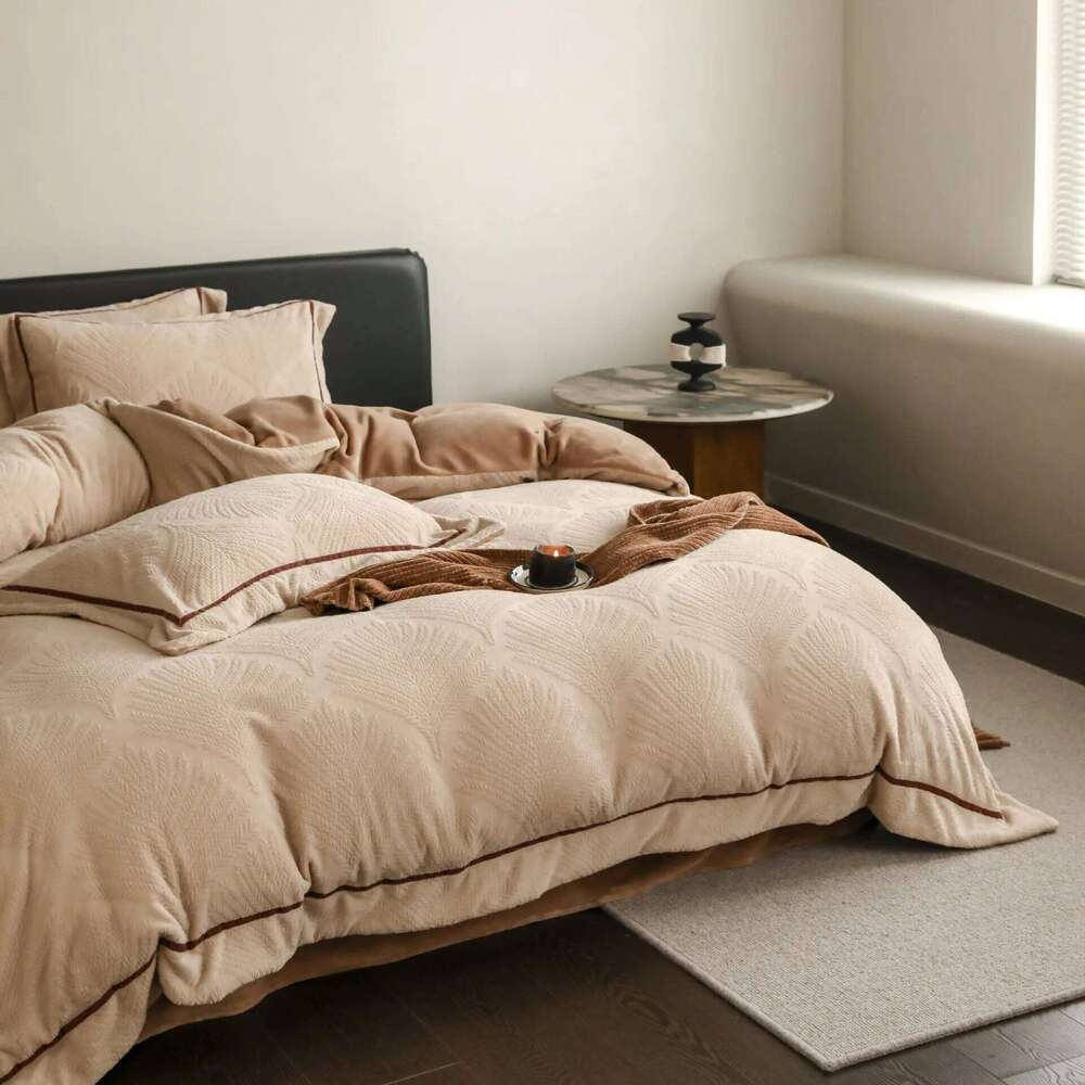 Thickened embossed craft four-piece set of large jacquard milkfleece webbing series H260312