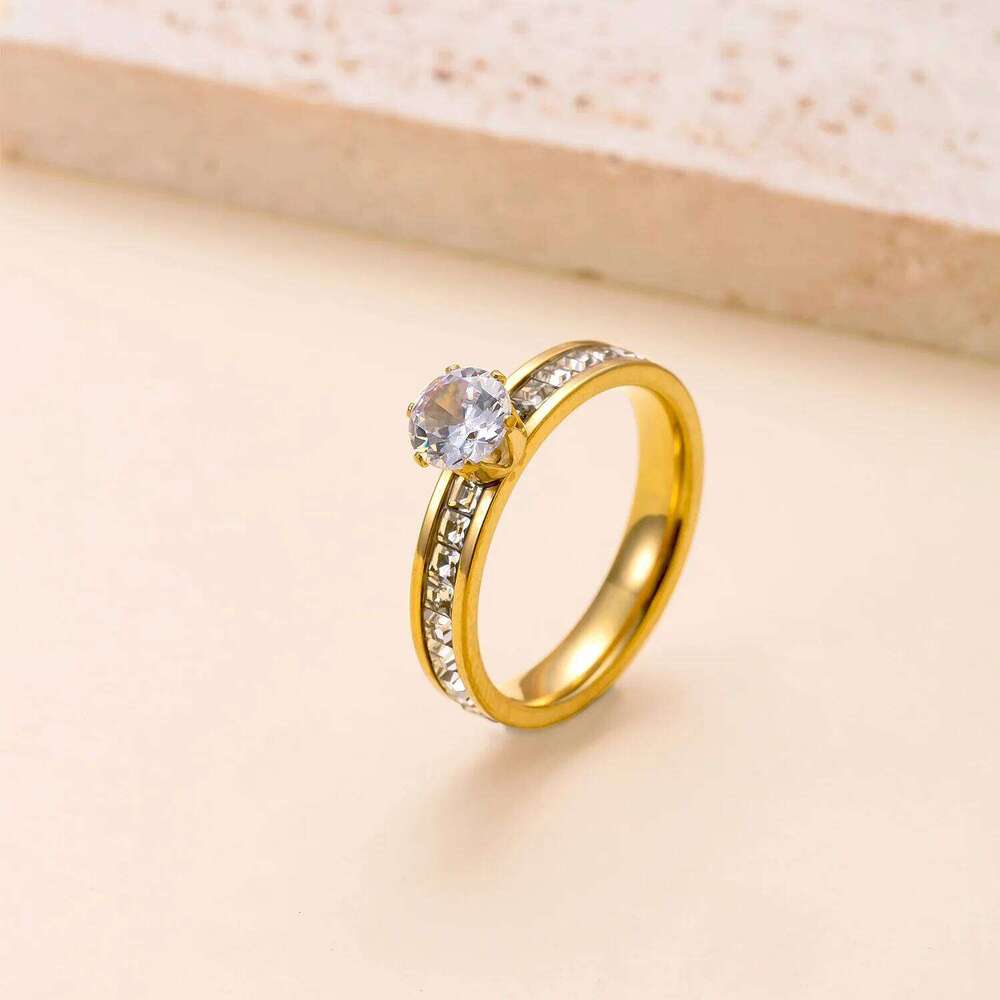 Zircon Stainless Steel Ring For Women Finger Fashion Jewelry Accessories Party Gift H260312