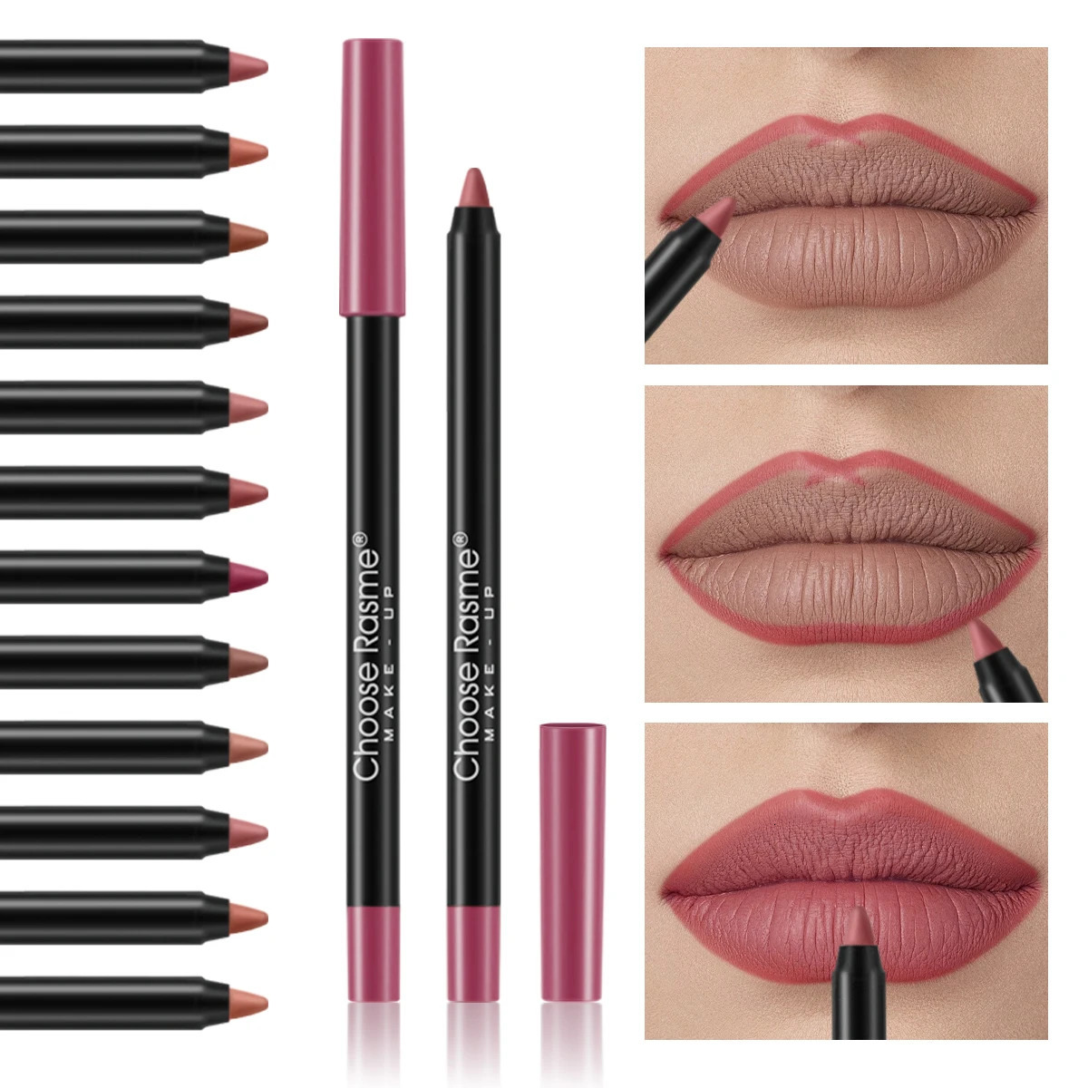 12 pcs Lip Liner Pencil Set Matte Lipliner Pencil Lipstick Waterproof Long Lasting Nude Contour Lipstick Pen Lip Tint Cosmetics 260305
