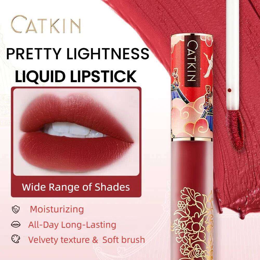 CATKIN Liquid Lipstick Lip Gloss Lightness Pretty Semimatte Waterproof Long Lasting Satin Nourish Moisturizing Smooth Soft W260311