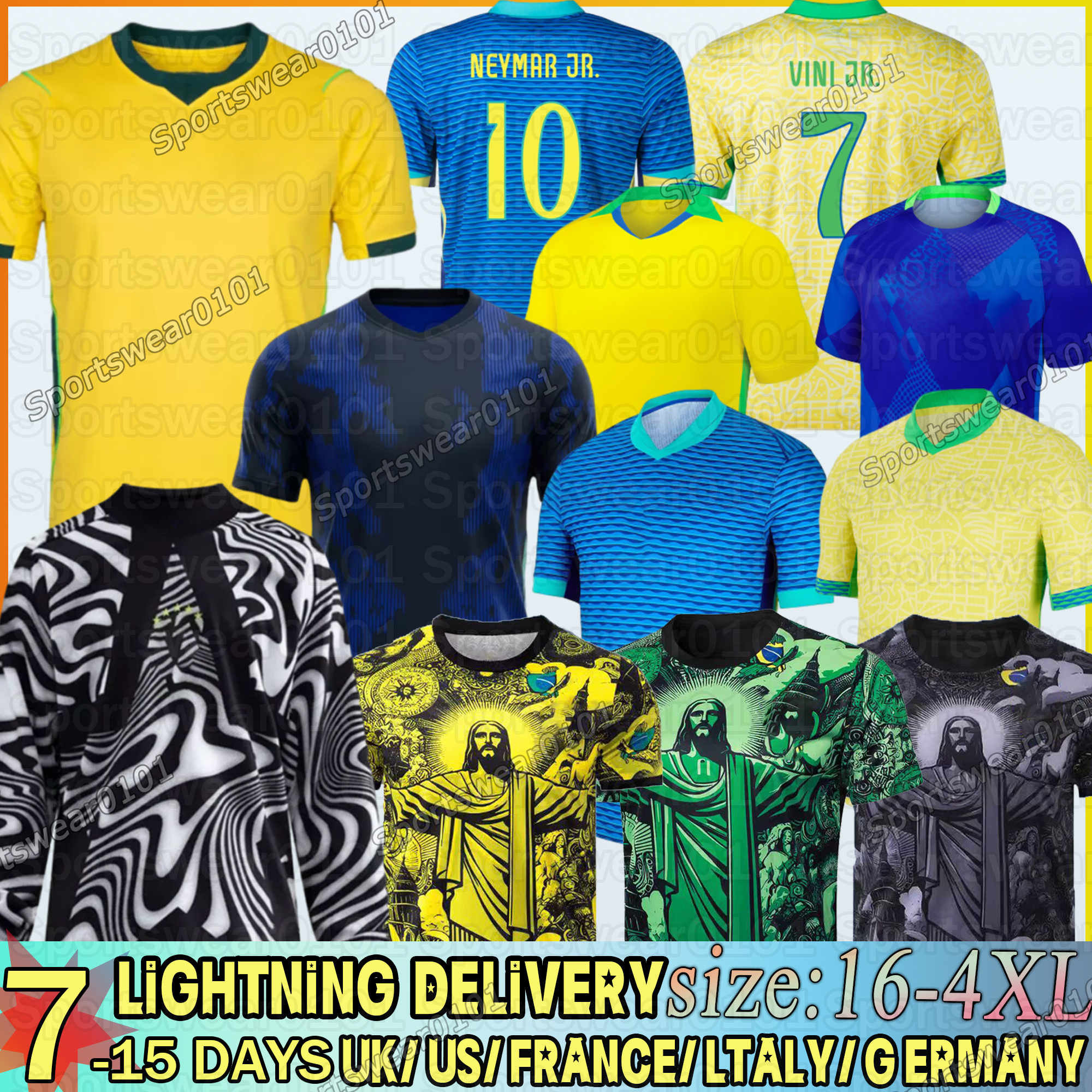 2026 Brazil Jersey VINI JR. RAPHINHA RODRYGO NEYMAR Soccer Jersey JR Estevao RICHARLISON CASEMIR G.JESUS P.COUTINHO L.PAQUETA PELE Brazil jersey 2026 world cup kids kit