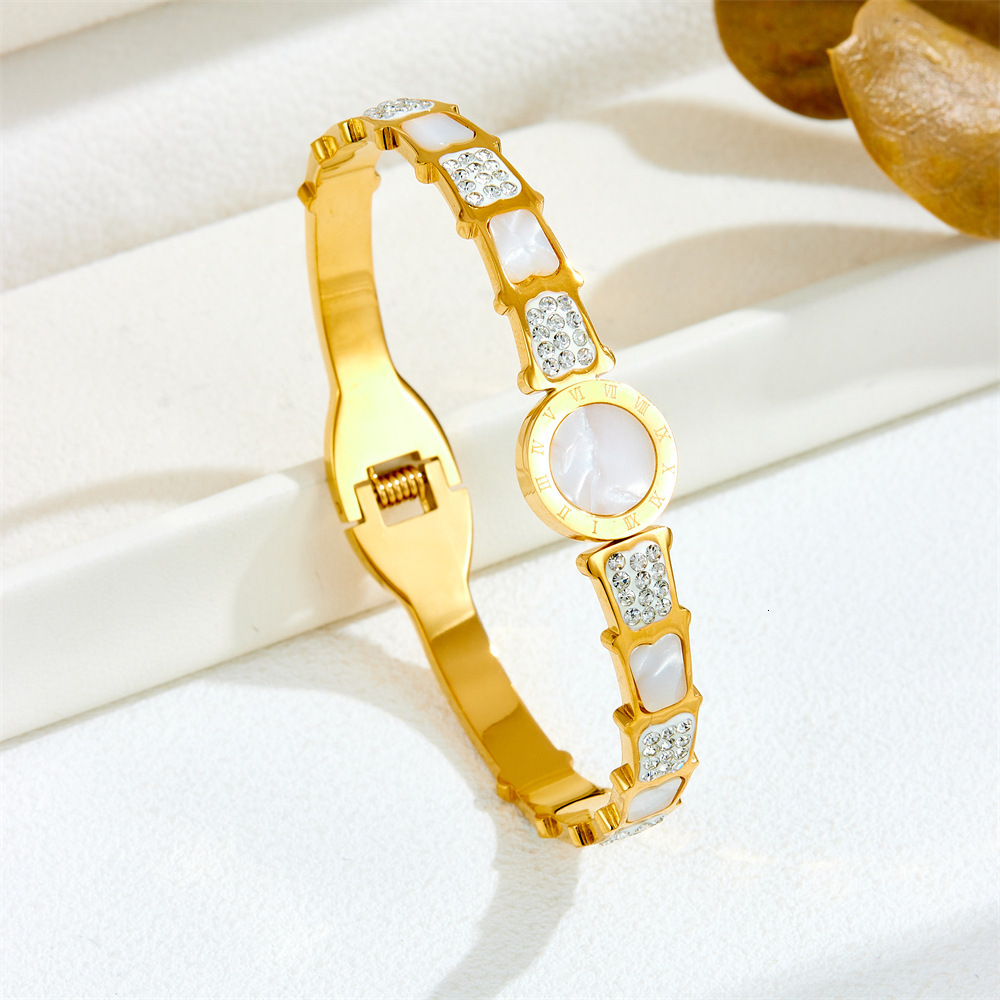 Luxury Brand Designer Jewelry For Women Titanium Steel Bracelet With Zircon And Water Drop Diamonds Ins Geometric Bracelet For Women Designer Bracelet