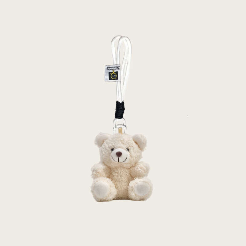 Cute pink bear toy bag pendant, new plush accessory