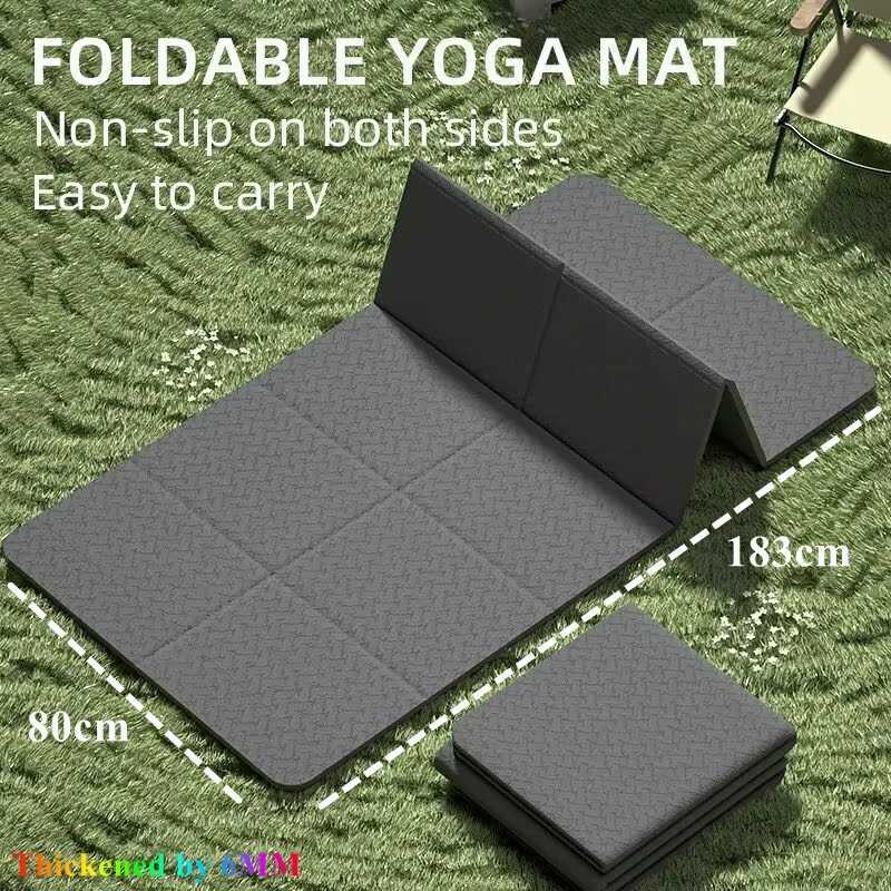 183x60x08cm Non-Slip Yoga Mat Eco Friendly FoldingFor Pilates Floor Workouts Foldable Travel Fitness Exercise Double Sided M260312
