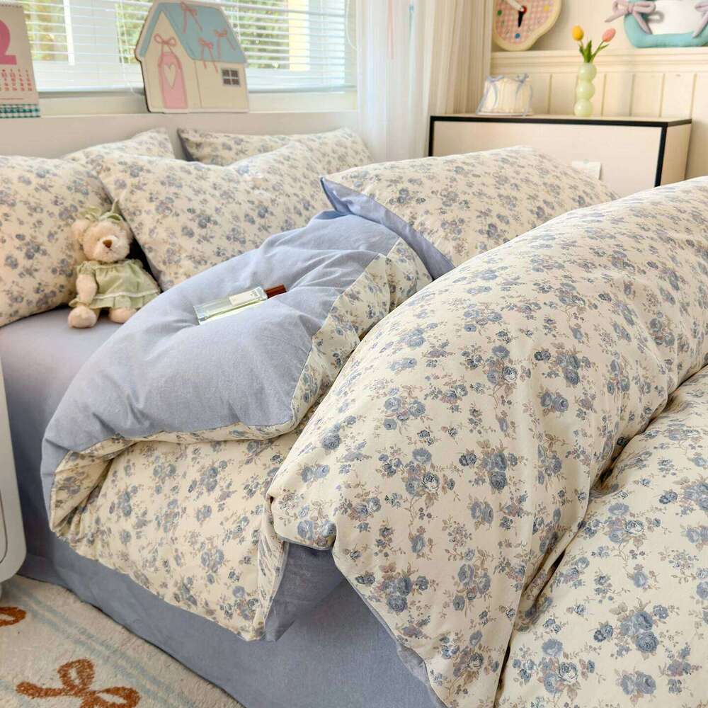 100% Cotton Bedding Set - 1 + 2 Pillowcases, Ultra Soft Breathable Duvet Cover Set, Machine Washable No Fading H260312