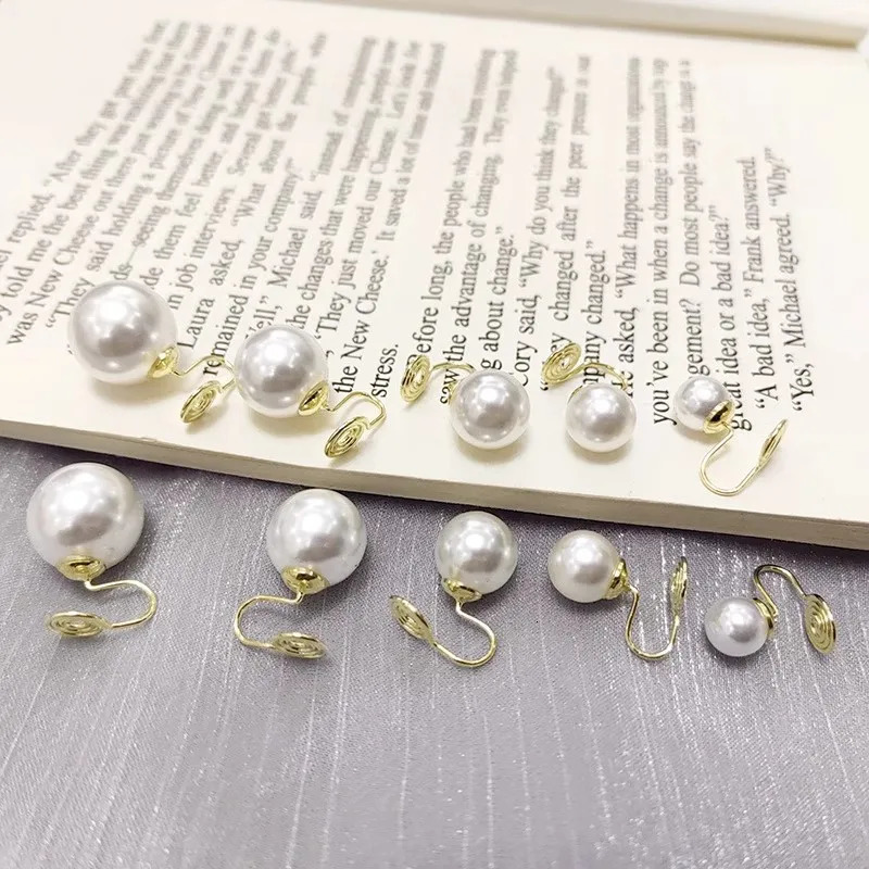 2pcs Pearl Ear Clip Earrings Fashion Without Hole Earings Simple Cuff Piercing Jewelry for Women 260309