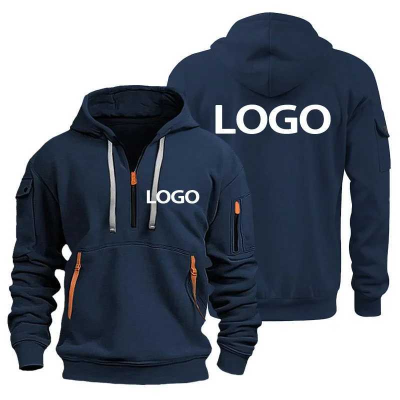 New European Mens Sports Sweater with Zipper and Arm Pockets Customize Your Hooded Sweater Cover And M260312