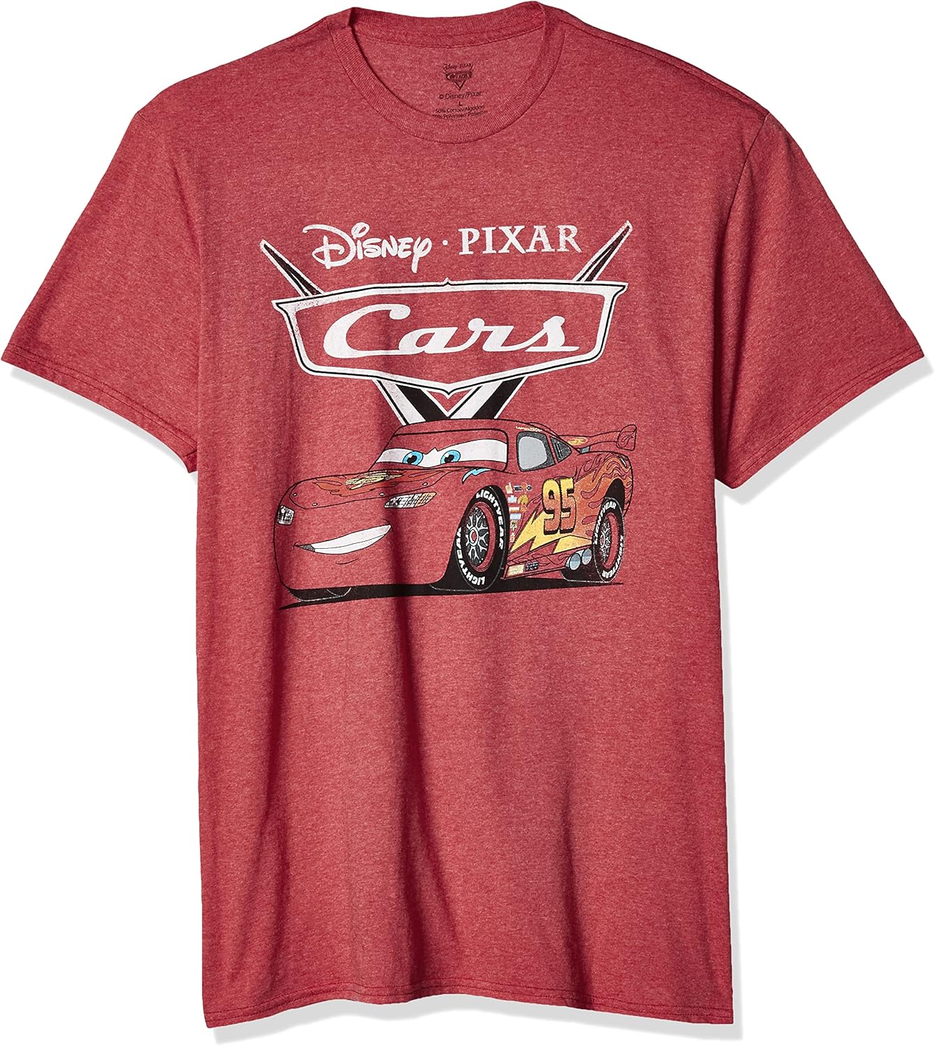Disney Mens Woman Cars Lightning McQueen T-shirt Fashion T Shirt Unisex Short Sleeved Tee Cotton Soft Breathable Lightweight Tops