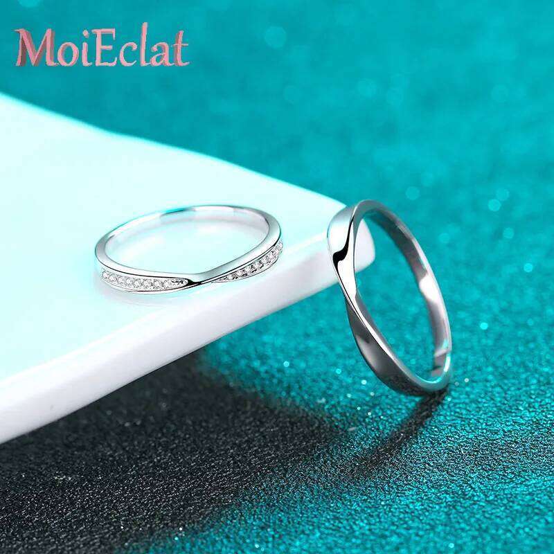 Gorgeous Valentine's Day Gift Platinum Couple Ring for Women & Men, Moissanite Cluster Design Pt950 Fine Jewelry Birthday Gifts H260312