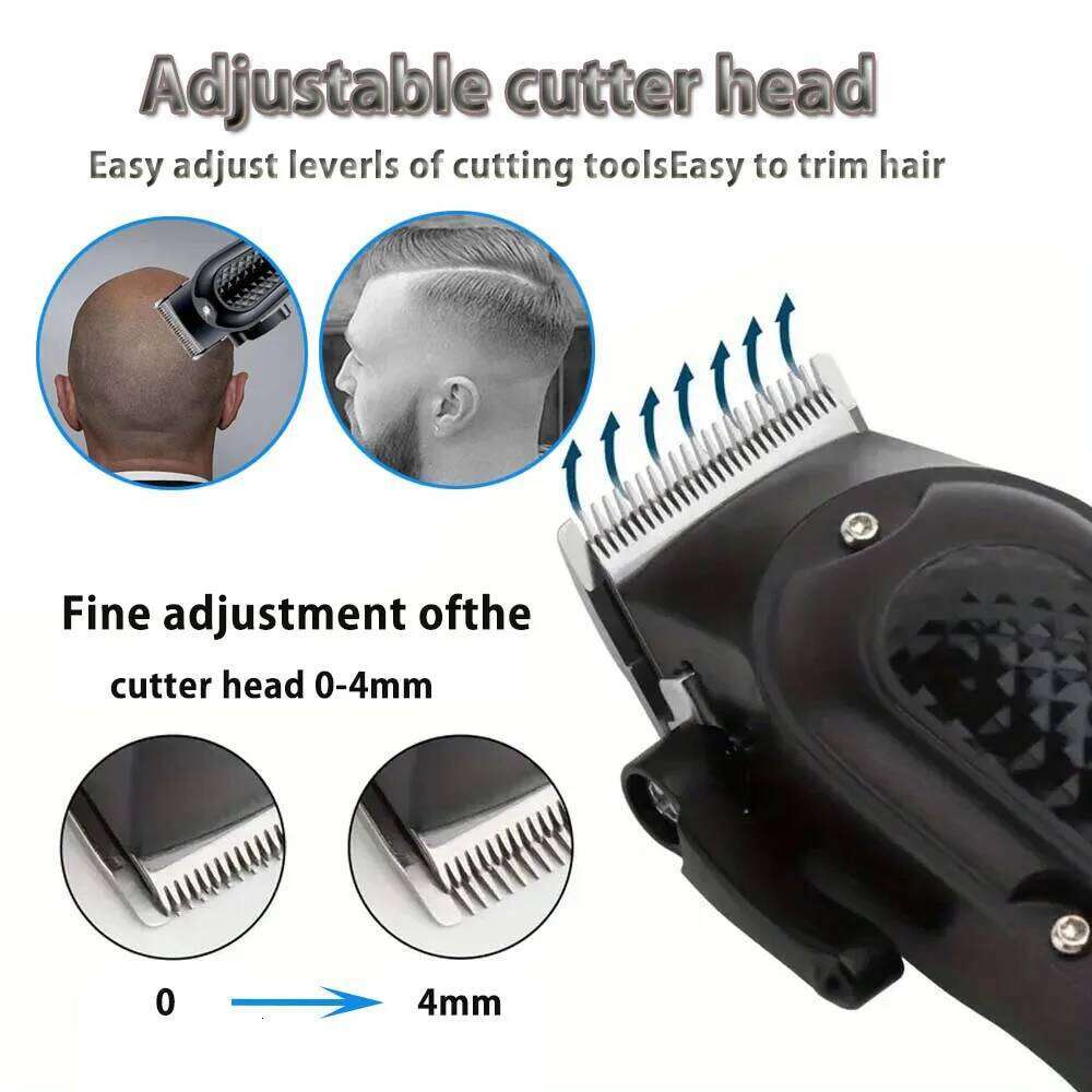 Professional Cordless for Men Electric Barber Clipper & Trimmer Rechargeable Men's Hair Cutting Tools C260312