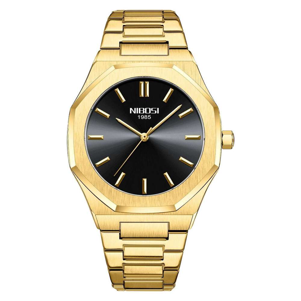 NIBOSI Men's Luxury Business Stainless Steel Watch For Sport Excellence Waterproof Wristwatch Tough Men Gift Clock Relogio